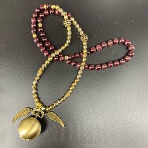Gryffindor House inspired garnet & hematite mala